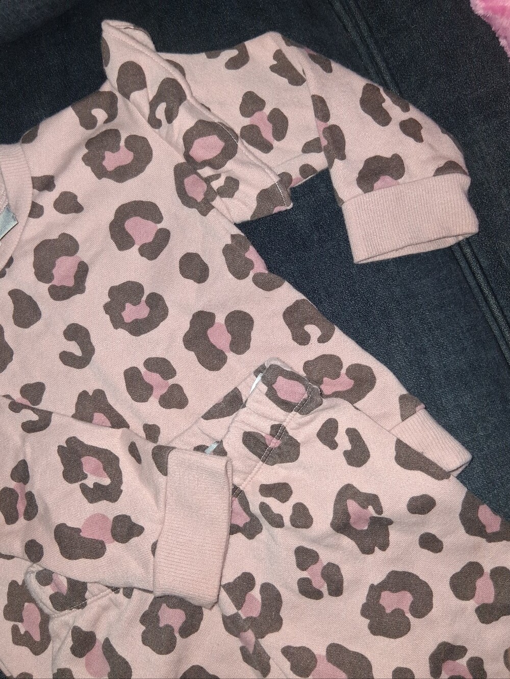 The Children's Place Pink and Brown Leopard-Print Skinny Set